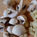 Mushroom noodles made from dried mushrooms Mushroom noodles made from champignons