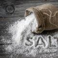 Daily salt intake (minimum and maximum dosage, toxicity), ratio of potassium and sodium